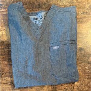 Figs Charcoal V-Neck Scrub Top